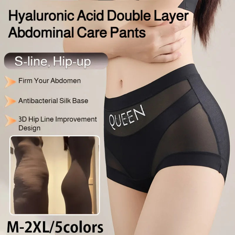 Lift Hip and Tummy Breathable Mesh Sexy Panties - hyaluronic acid abdominal care pants with double layer comfort.